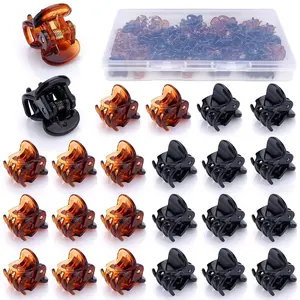 48Pcs Mini Hair Claw Clips, Black Brown Small Hair Clips for Girls Women Fine Hair Plastic Multifunction Clamp Clips Hair Accessories Gifts