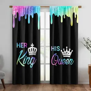 Valentine's Day Curtain Set, Large Size, Perfect for Living Room Decor, Ideal Gift for Loved Ones, Romantic Home Decoration, Window Decorations Supplies