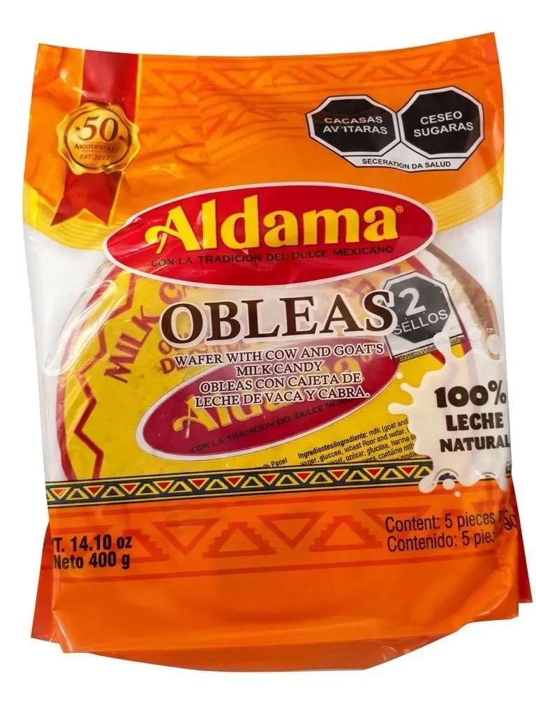 Aldama Obleas – Mexican Wafer Candy with Caramel Filling