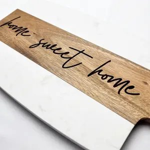 Home Sweet Home Wood and Marble Cutting Board