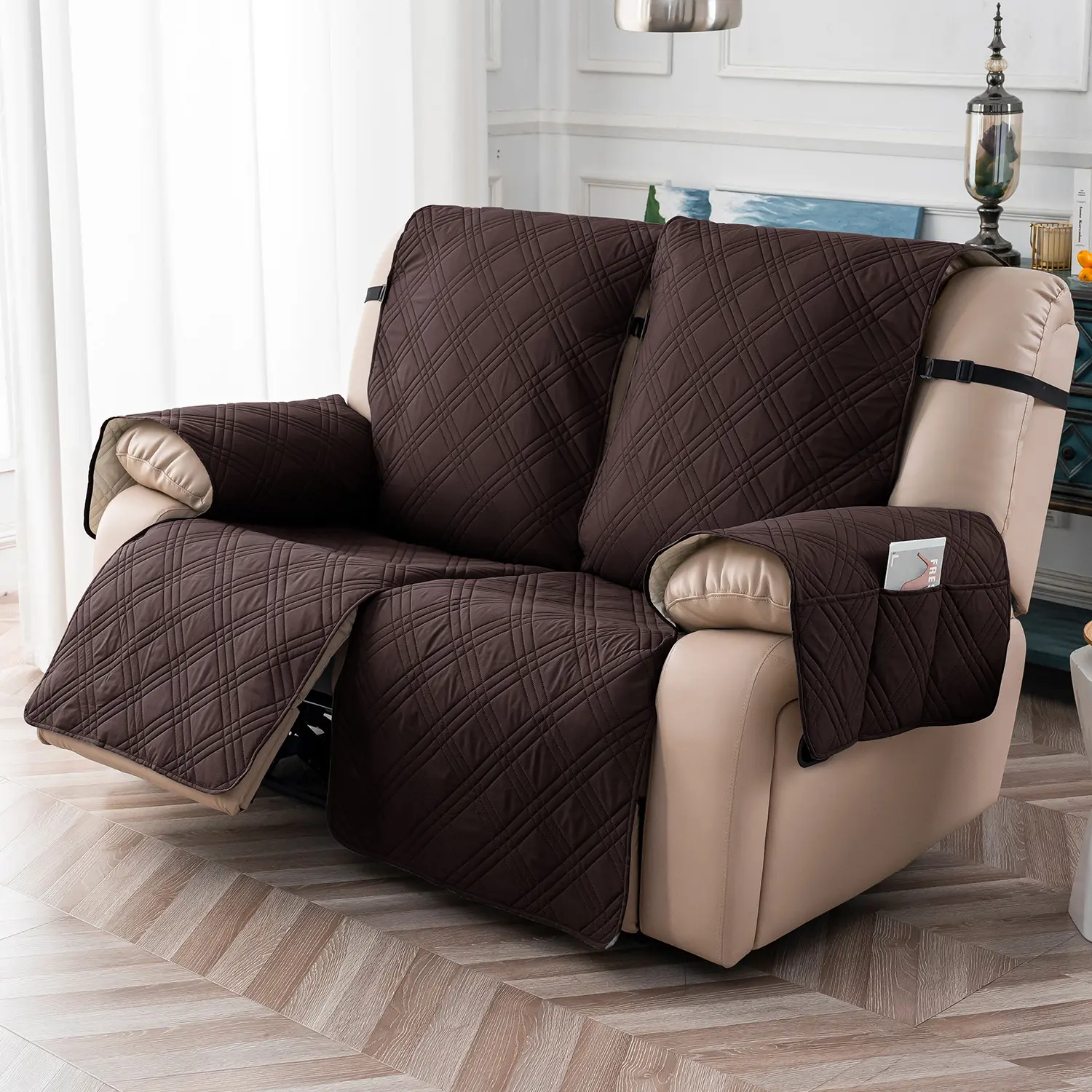 2-Seat Waterproof Sofa Cover, Non-Slip Split Design, Easy Install & Clean, Machine Washable Chair Loveseat Protector