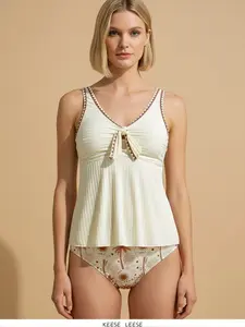 Women's Tummy Control Two Piece Tankini Set - Modest Full Coverage Swimwear for Beach Vacation