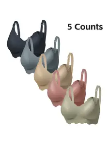 5 pcs Ultra-Elastic Jelly Pregnancy Nursing Bras, All-Day Skin-Friendly Comfort, Ideal for Expectant Mothers, Soft & Breathable Design