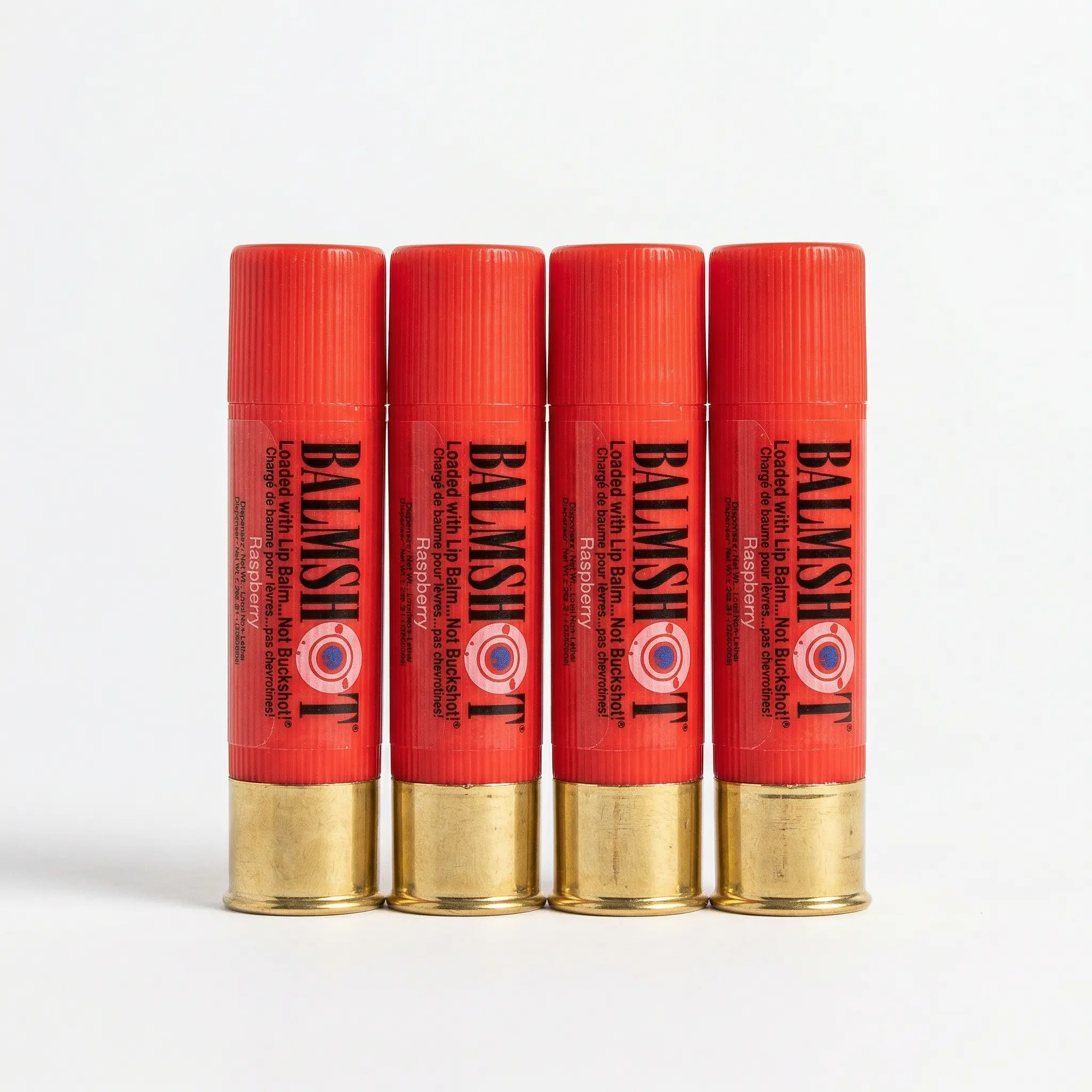 BALMSHOT Raspberry Lip Balm 4-PACK (SAVE 10%) -- Real Shotgun Shell ...
