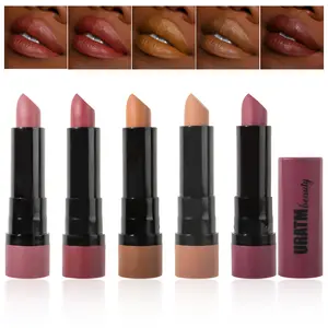 5Colors Chocolate Matte Lip Balm Long-Lasting Moisturizing Lip Gloss,High Pigmentation Waterproof Non-Stick Cup,Velvet Frosted Non-Sticky Lip