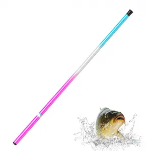 2.4m Mini Telescopic Fishing Rod, 40cm Collapsible, 28 Tune Light Hard Kids Hand Pole, Portable for Stream & Shrimp Fishing