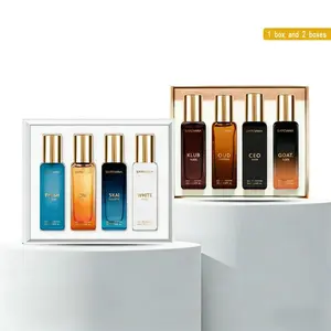 Men's Perfume Set 4x20ml, Masculine Oud Woody Eau De Parfum, Sandalwood & Spicy Notes, Long Lasting Fragrance, Travel Set, Gift for Him, Perfume Gift Box