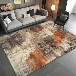Velvet Soft Abstract Pattern Carpet, Home Decor Rug for Living Room Sofa Bedside Coffee Table, Multi-Scene Use, Modern Abstract Rug