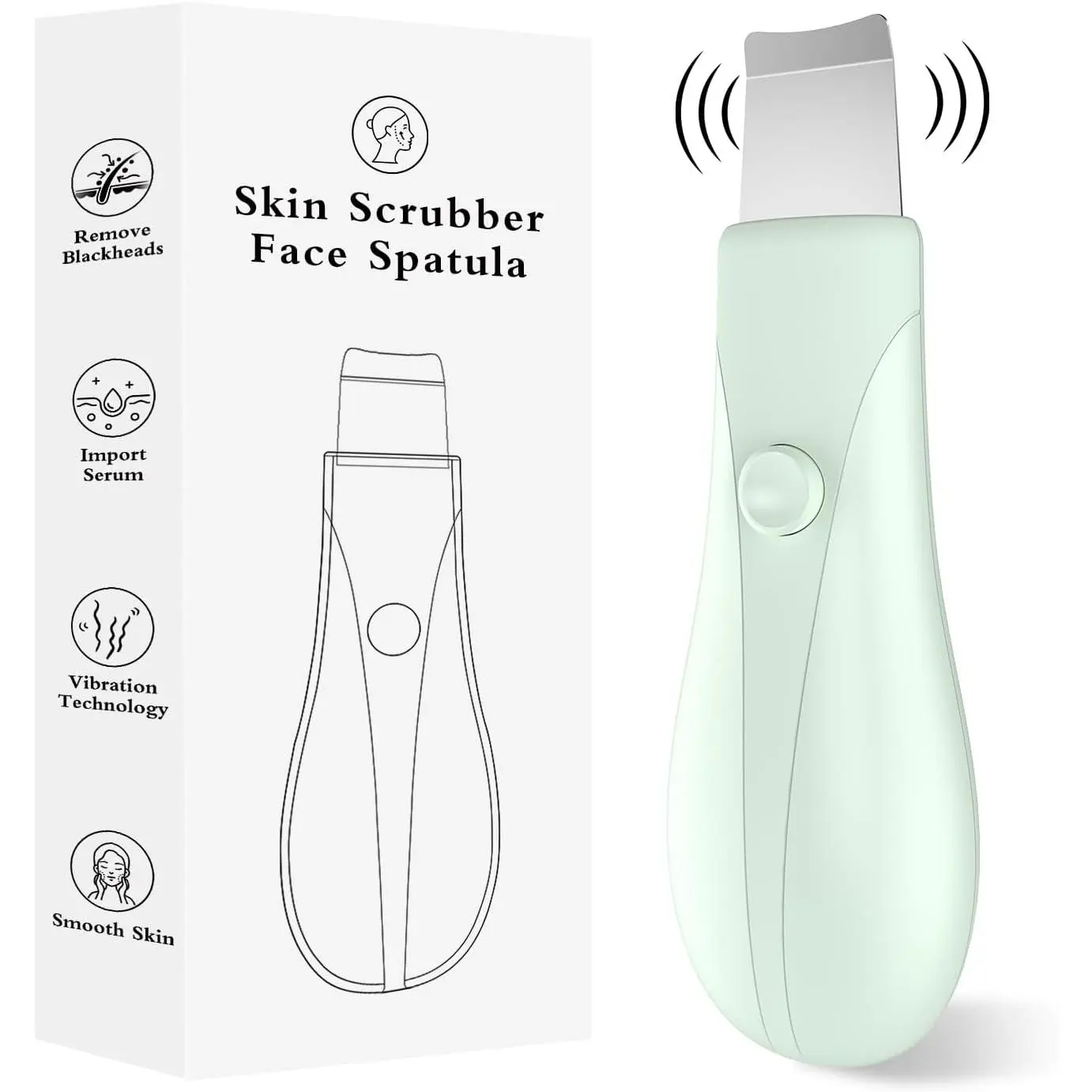 Plastic Pore Extractor for Blackhead Removal, 2-Mode Face Spatula with Easy-to-Clean Head for Gentle Cleanse, Travel Size Facial Beauty Machine for Adults, Pore Cleaner, Portable Size, Vibration Mode, Compact And Portable
