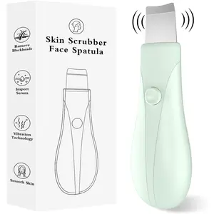 Dual-Mode Facial Blackhead Removal Tool - Gentle Manual Pore Cleansing Skin Scrubber Face Spatula, Battery-Powered Handheld Facial Scraper for Men (Green)