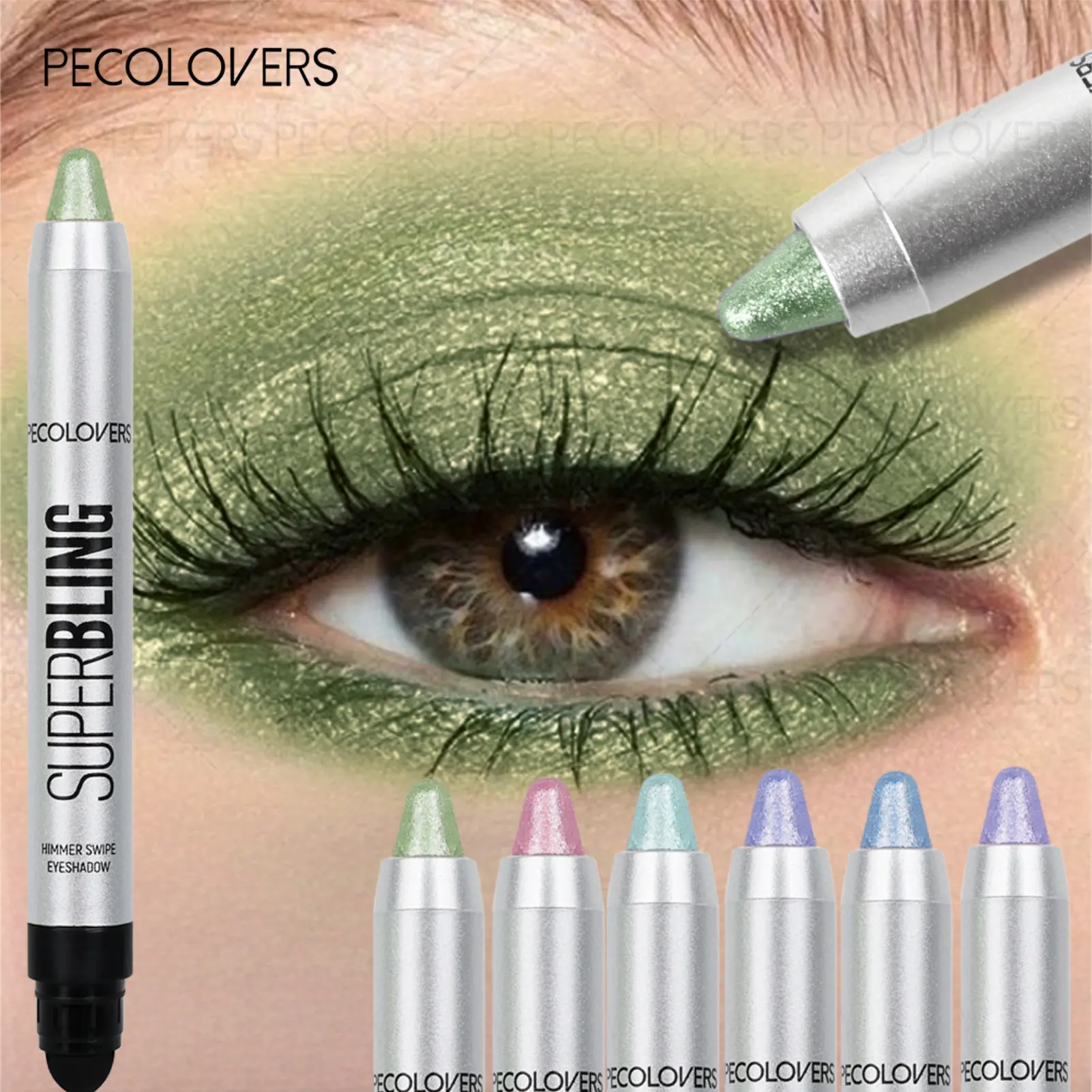6pcs/set Brightening High Light Eyeshadow Stick,LongLasting,Shimmer Glitter,Glam Pack Glitter,Highlighter Eyeshadow Pencil