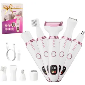 RUIM 5-in-1 Women's Electric Shaver & Hair Kit - for Legs, Underarms, Bikini Line, Face & Body, Painless Cordless Wet/Dry Razor, Waterproof & USB Rechargeable for Women Grooming