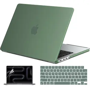 Case Compatible with MacBook Pro 14 inch M5 2026-2021 M4 M3 M2 M1 Pro/Max Chip, Matte Grip, Bump-Resistant, Hard Shell Cases with Keyboard Cover, Screen Protector - Midnight Green