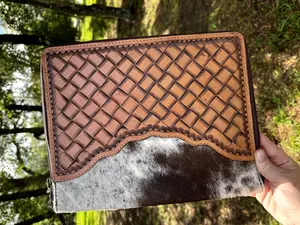 Genuine Tooled Leather / Cowhide Zip Planners
