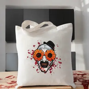 Terrifier Sunflower Canvas Tote Bag