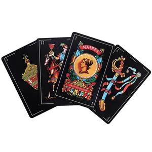 Spanish Playing Cards Original Black-Gold Foil Design PVC Waterproof Classic Game for Puerto Rico & Mexican Games 1 Pack