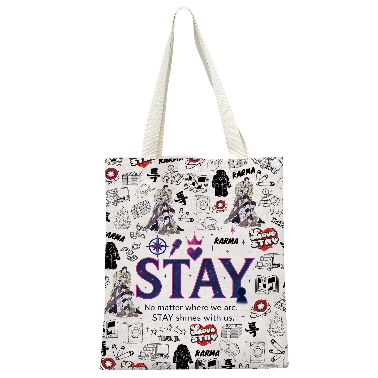 Korean Idol Stay Fans Tote Bag Stay Shoulder Bag Korean Boy Group Fans Gift Korean Music Lover Merchandise