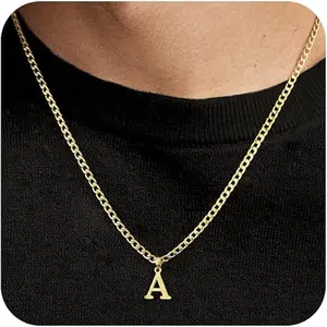 Fashion initial pendant necklace Personalized golden pendant necklace Party commuter jewelry gift