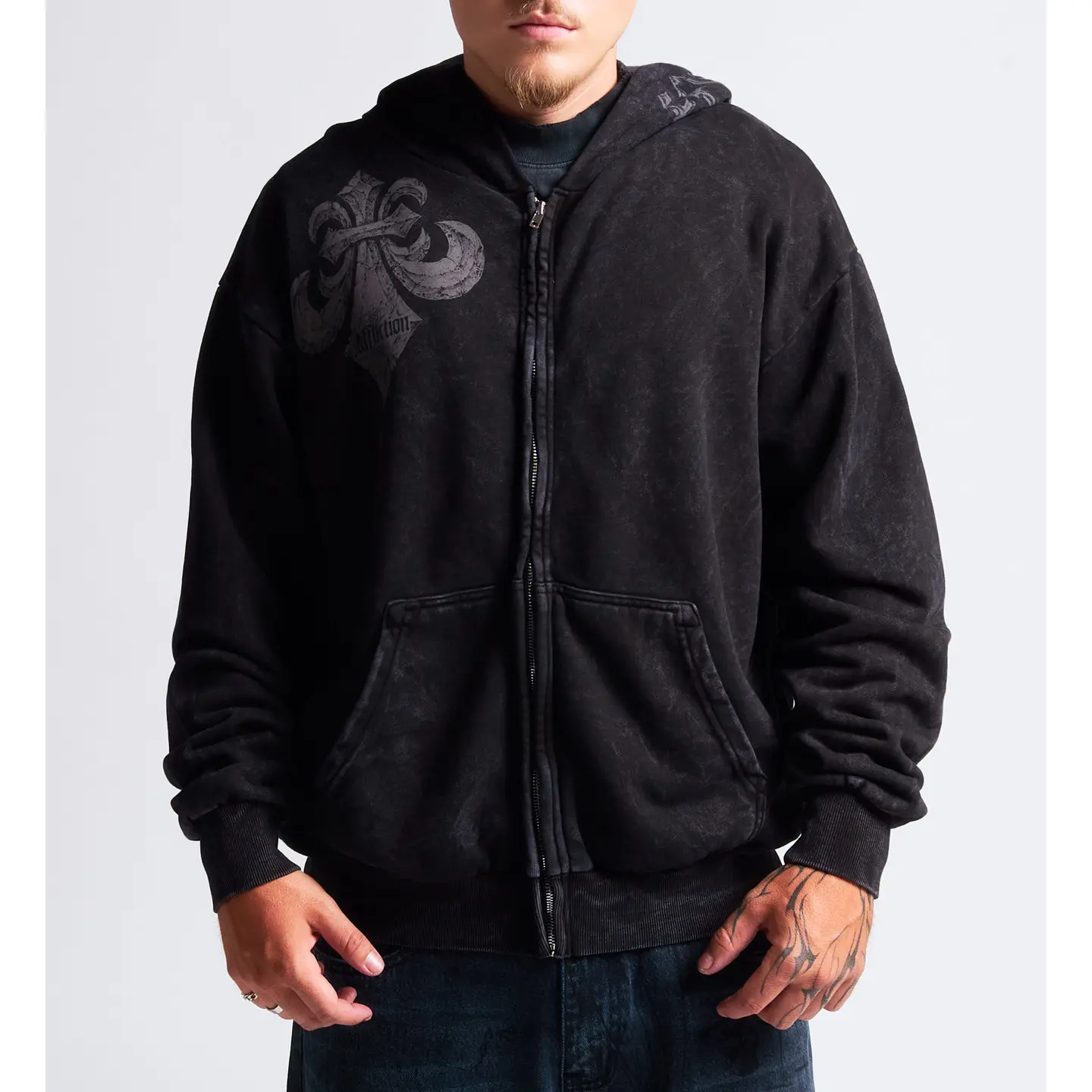 Affliction Men's Hoodie Zip Up Gate