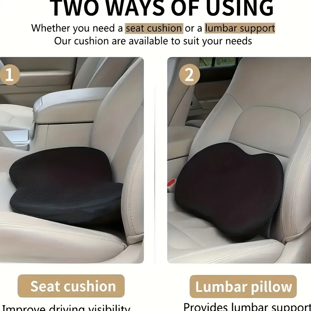Orthopedic Car Seat Cushion, Breathable Honeycomb Mesh Memory Foam Wedge Pad, Ergonomic Non-Slip Driving Seat Pillow for Back Hip Pain Relief, Height Boost Car Seat Support Pad for Long Drive Comfort