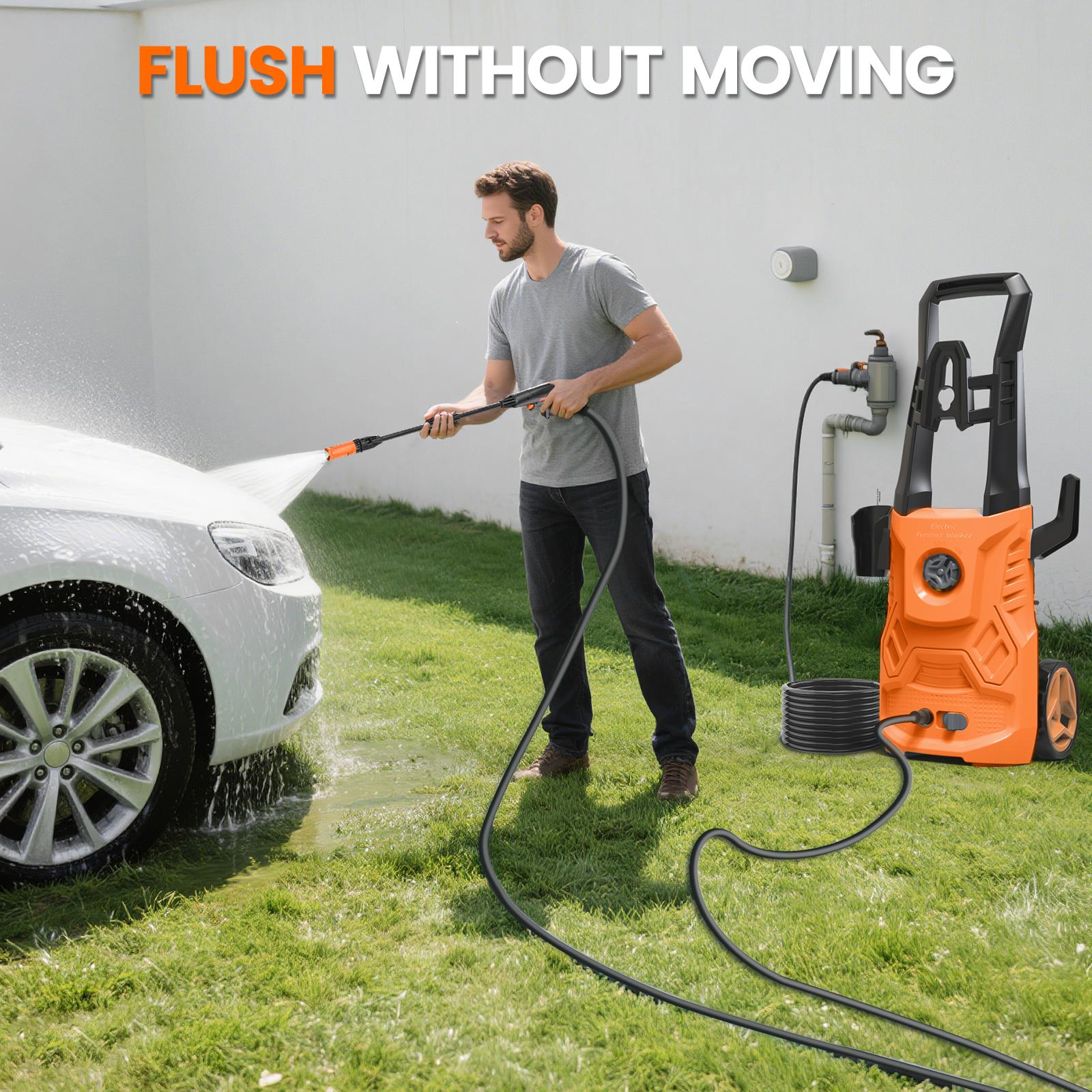Electric Pressure Washer - 4200PSI Max, 2.6GPM, 1500W Power, with Foam Cannon, Adjustable Nozzle, Compact & Portable Design for Cars, Driveways, Patios, Fences & Outdoor Cleaning