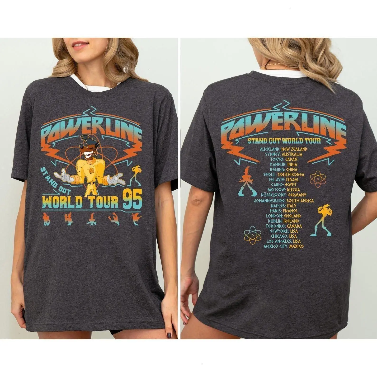 #Powerline Stand out World Tour 95 Two-sided Tee, A G0ofy movie Tee, WDW Trip Shirt Quality Shirt