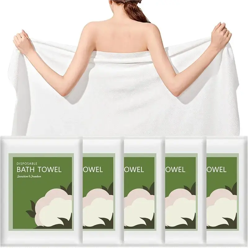 Disposable Bath Towels, 10 Pack 55" x 27.5" Ultra Soft, Quick Dry Disposable Body Towel, Portable Travel Towel for Hotel Camping Beach Swimming Gym Sauna Spa, Personal Care Pet Towels