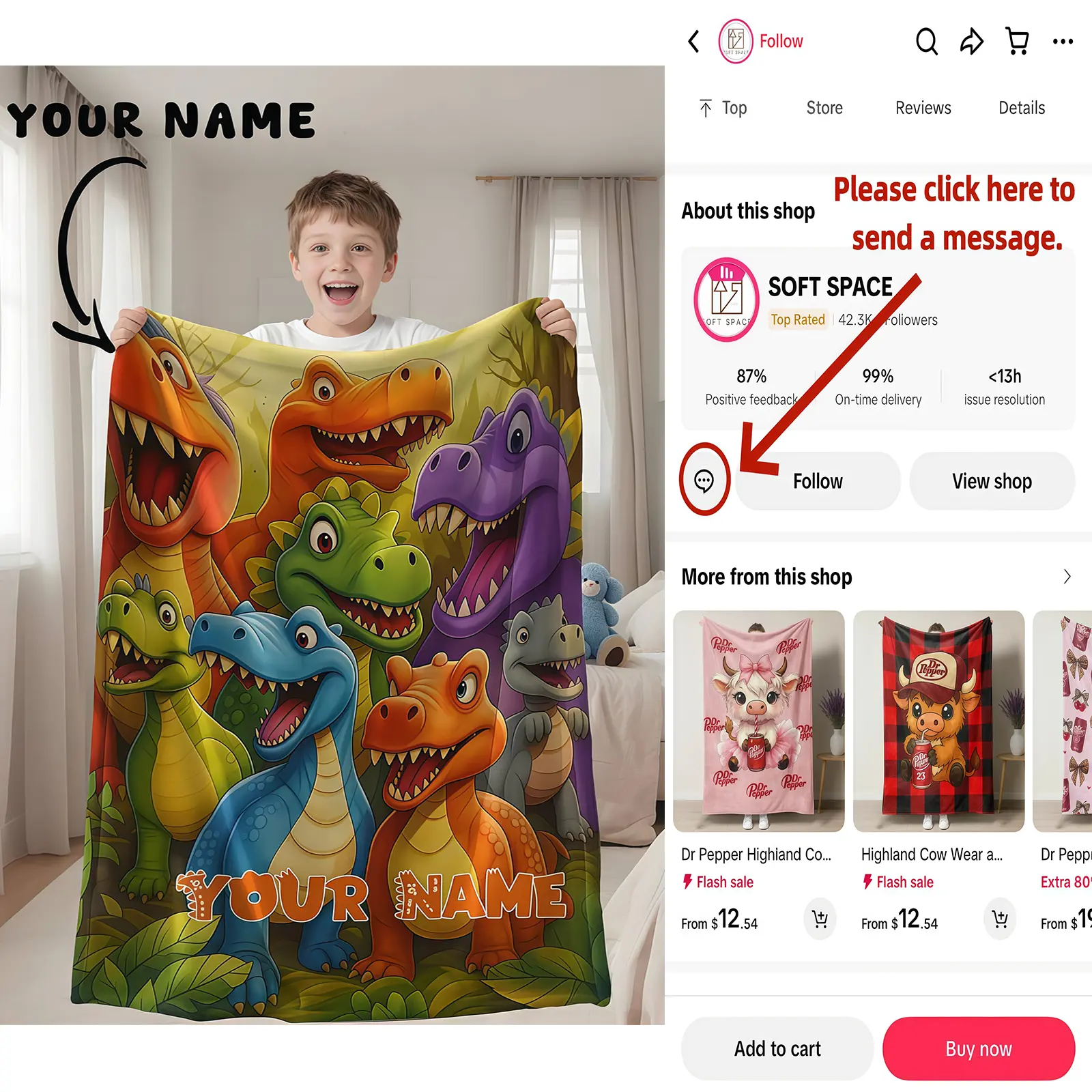 Customized Text Blanket, Dinosaur Blanket, Suitable For Girls, Boys, Adults, Personalized Baby Blanket, Newborn Blanket, Suitable For Children's Day, Christmas, Halloween, Applicable For Home, Bed, Car, Bedroom, Living Room