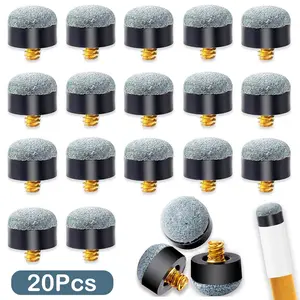 20 Piece Billiard Cue Tip Replacement Set, 0.53 Inch Leather Cue Tips, Lightweight Insert Style, Durable Pool Cue Accessories, Pool Cue Stick