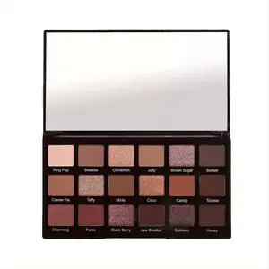 18 Eyeshadow Palette - Chocolate Brown & Golden, Matte and Shimmer Shades, Highly Pigmented, Long-Lasting Waterproof Formula, Ideal for Everyday Glam - Includes Cinnamon, Jelly, Candy, Soothe, Snicker, Honey Accents