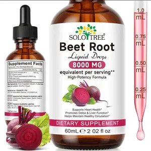 Wild & Organic Beet Root Extract Drops - 8000 mg Fresh Beetroot Extract Equivalent - Extract 20:1 - Liquid Red Beets Supplements - 400 mg per Serving - Vegan, Alcohol & Sugar-Free - 4 fl oz Healthcare Dietary