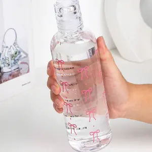 Large Capacity Plastic Water Bottle with Butterfly Pattern and Measurement Scale, Portable, Ideal for Daily Hydration, Outdoor Sports, School Life