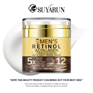 Suayrun Men's Moisturizing Face Cream, Retinol + Collagen, Hydrating & Firming, Suitable for Dry/oily/acne-Prone Skin, 50ML, Moisturizer