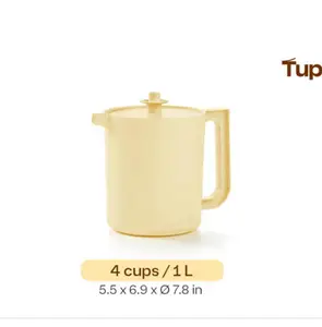 Tupperware Pitcher Tea Kettle Lid with Push Button Lid for Easy Storage and Pouring Classic Design for Beverage Drinkware