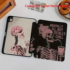Gothic Skull Design iPad Case, Anti-Drop Protective Flip Stand Cover, Tablet Cover, Ipad Covers, Casing, Protection, Accessories, Compatible with iPad 10th-7th Gen, Air 5/4, Pro 11", Aesthetic Dark Academia Style