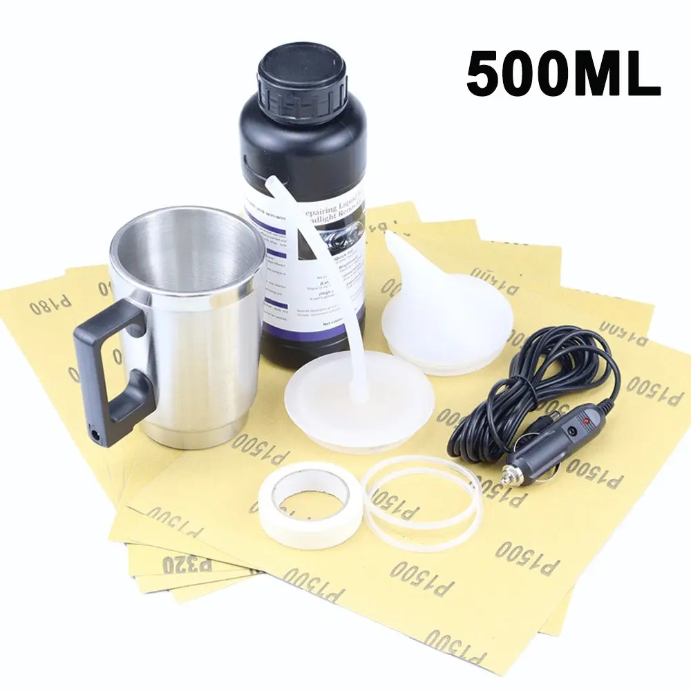 Car Headlight Restoration Tool Kit, Headlight Repair Kit, Plastic Material, Includes Heating Cup & Oxidation Care Coating Liquid, Headlight Restoration Kits