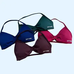 DFYNE Women's Impact Strappy Bra,Open Back Padded Halter Sports Bra Sporty Breathable Comfortable Bra, Ladies Sportswear for Exercise Yoga, Gym Clothing, Strappy Sports Bras, Workout Bras, Fitness Training Clothes, Sportsbra