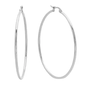 Silver 70mm Statement Hoop Earrings