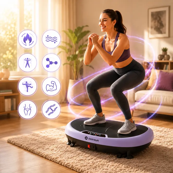 DeerRun High-Power Full-Body Vibration Plate Workout Machine, 220lbs Weight Capacity