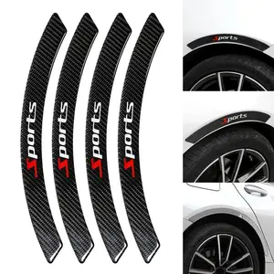 Car Wheel Eyebrow Anti-collision Strip, 4 Counts Carbon Fiber Decorative Strip, Anti-scratch Sticker for Car Wheel Profile, Sticker for Cars, Car Vehicle Decoration, Universal Automotive Car Exterior Accessories