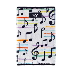 YaYwallet Music Notes Minimalist Slim Wallet, Stylish Woven Elastic Card Holder for Men & Women, RFID Anti-Theft for Front Pocket, Stylish Wallet