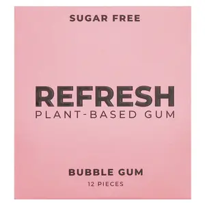 Refresh Gum Plant-Based Bubble Gum, 12 Pieces
