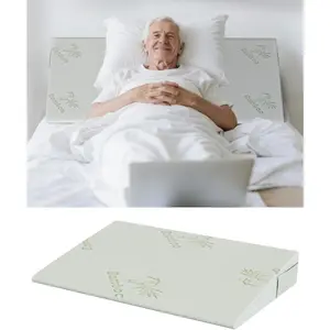 Wide Wedge Pillow for Acid Reflux Relief,Mattress Wedge,Inclined Mattress Elevator,Bed Wedge Pillow for Sleeping,Gerd Snoring,Post Surgery (4",Twin 39"x26"x4")
