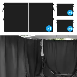 3-Piece Set, Universal Thick Car Curtain Set, Car Privacy Curtain Set - Travel, Camping, And Sleep Blackout Curtains - Easy To Install And Maximum Privacy