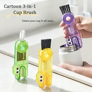 3-in-1 U-shaped cup cleaning brush: A versatile tool for cleaning water bottles, thermos cups, and tea cups, reaching even hard-to-reach crevices.