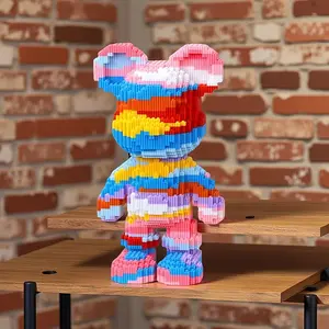 3D Puzzle Bear Ornament, Animal Shape Puzzle, Creative Room Decor, Holiday Gift, DIY Craft, Lightweight Statue, Collectible Display, Home Designer Gift