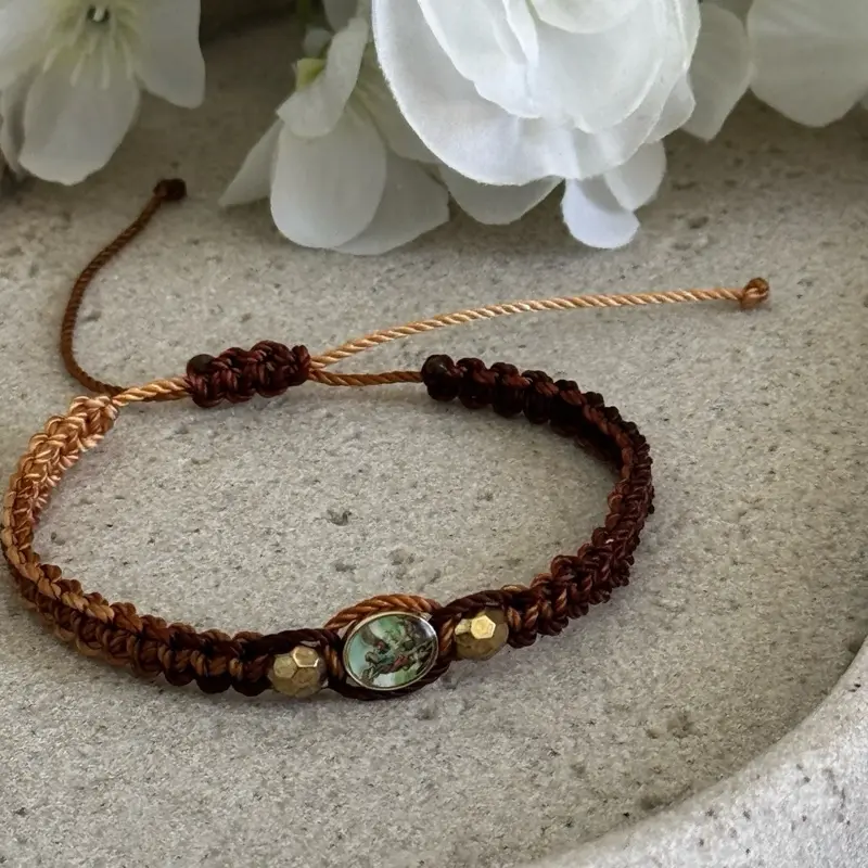 St. Michael the Archangel Protection Bracelet | Handmade Adjustable Faith Bracelet Spiritual Support Versatile Accessory
