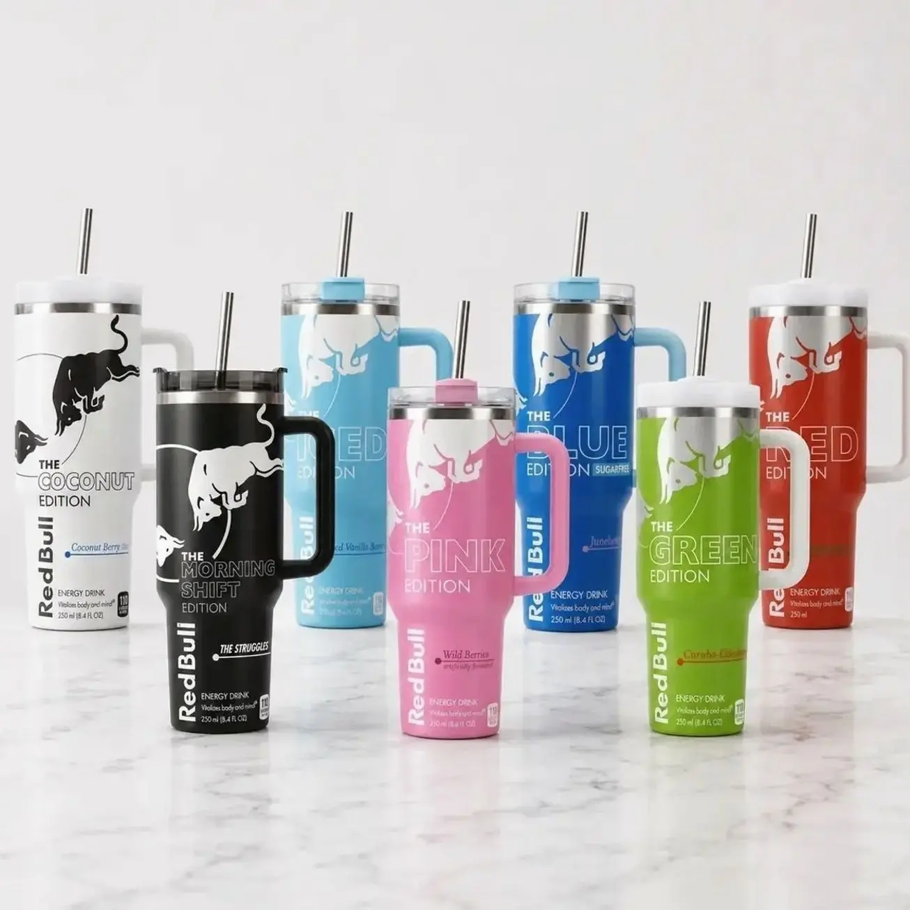 R.3.d.B.ul.l Full Edition 40oz Stainless Steel Tumbler With Handle, Double Wall Vacuum Insulated Travel Mug