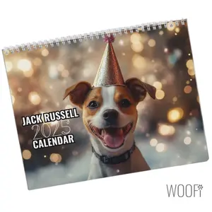 Jack Russell Calendar 2025, Jack Russell Gifts Wall , 12 Month Hanging Wall Calendar, Desk Calendar, Dog lover, Support Dog Shelters