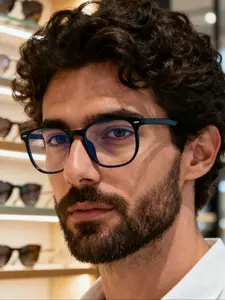 Men's Classic Square Frame Anti-Fatigue Anti-Glare Flat Lens Glasses, Lightweight Unisex Eyewear for Work & Commute Comfort, Classic Fashion Glasses Square Frames Eyeglass, High Quality Eyewear